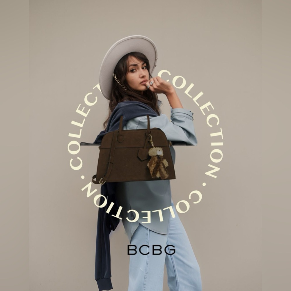 BCBG Elegant Chocolate Brown Oversized Satchel